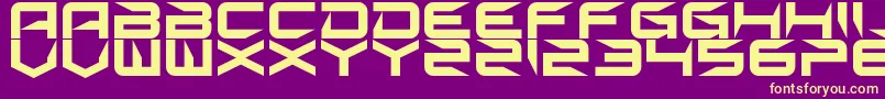 Sharp-Schriftart – Gelbe Schriften auf violettem Hintergrund