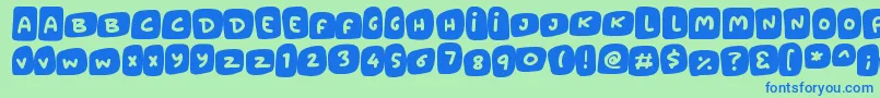 Marshmallows Font – Blue Fonts on Green Background