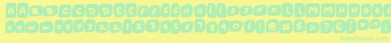 フォントMarshmallows – 黄色い背景に緑の文字