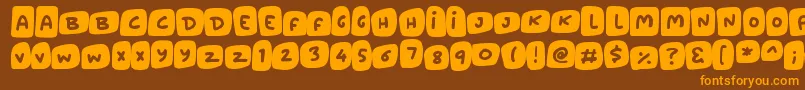Marshmallows-Schriftart – Orangefarbene Schriften auf braunem Hintergrund