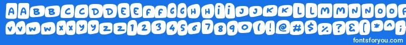 Marshmallows-Schriftart – Weiße Schriften auf blauem Hintergrund