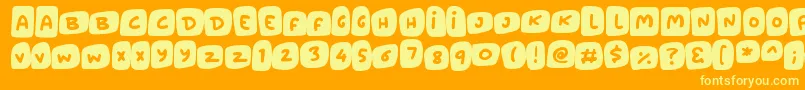 Marshmallows Font – Yellow Fonts on Orange Background