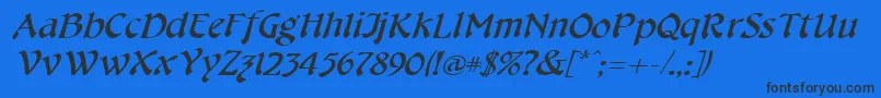 CheshirebroadItalic Font – Black Fonts on Blue Background