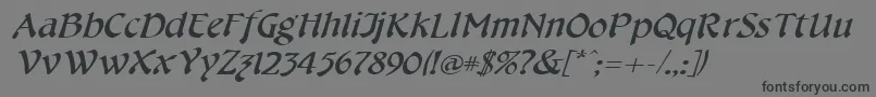 Шрифт CheshirebroadItalic – чёрные шрифты на сером фоне
