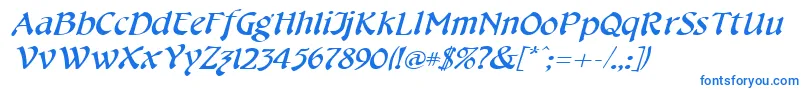 フォントCheshirebroadItalic – 白い背景に青い文字