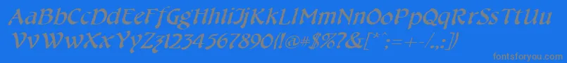 CheshirebroadItalic Font – Gray Fonts on Blue Background