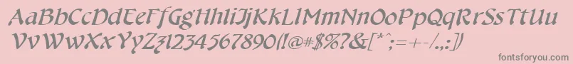 CheshirebroadItalic Font – Gray Fonts on Pink Background