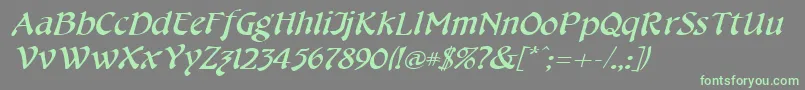CheshirebroadItalic Font – Green Fonts on Gray Background
