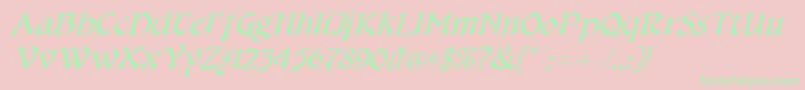 CheshirebroadItalic Font – Green Fonts on Pink Background