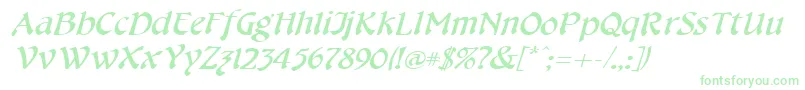 Шрифт CheshirebroadItalic – зелёные шрифты на белом фоне