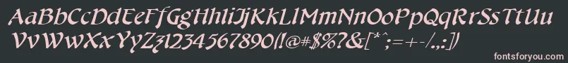 CheshirebroadItalic Font – Pink Fonts on Black Background