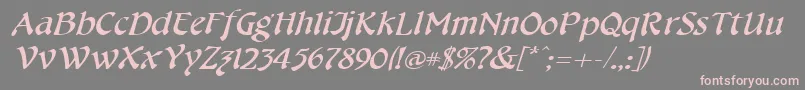 CheshirebroadItalic Font – Pink Fonts on Gray Background