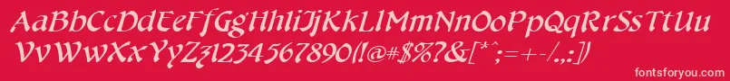 CheshirebroadItalic Font – Pink Fonts on Red Background