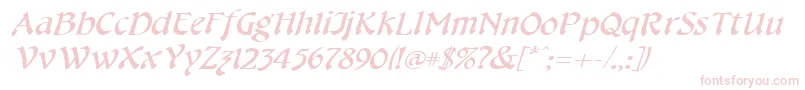 Шрифт CheshirebroadItalic – розовые шрифты на белом фоне