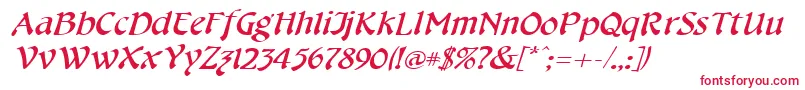 CheshirebroadItalic Font – Red Fonts on White Background