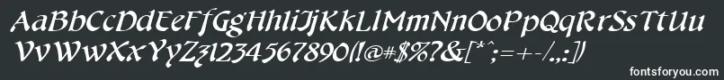Шрифт CheshirebroadItalic – белые шрифты на чёрном фоне