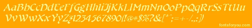 CheshirebroadItalic Font – Yellow Fonts on Orange Background