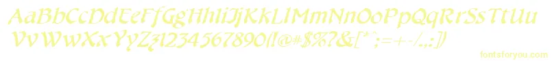 CheshirebroadItalic Font – Yellow Fonts on White Background