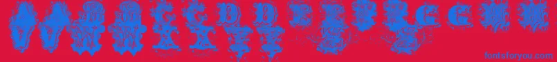 DirtyAmesDirtyAmes Font – Blue Fonts on Red Background