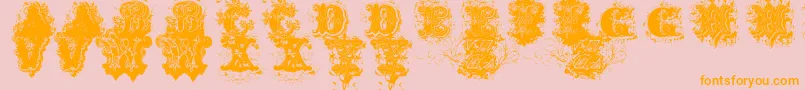 DirtyAmesDirtyAmes-Schriftart – Orangefarbene Schriften auf rosa Hintergrund