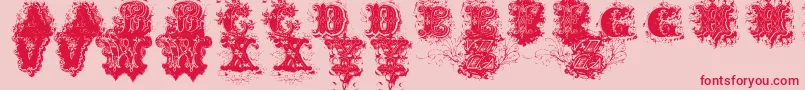 Fonte DirtyAmesDirtyAmes – fontes vermelhas em um fundo rosa