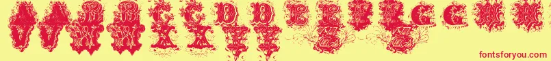 Шрифт DirtyAmesDirtyAmes – красные шрифты на жёлтом фоне