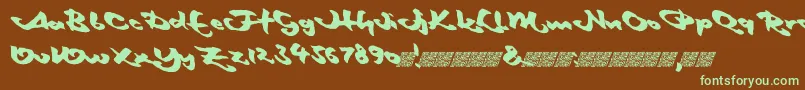 Maidenvoyage-fontti – vihreät fontit ruskealla taustalla