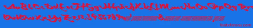 Maidenvoyage Font – Red Fonts on Blue Background
