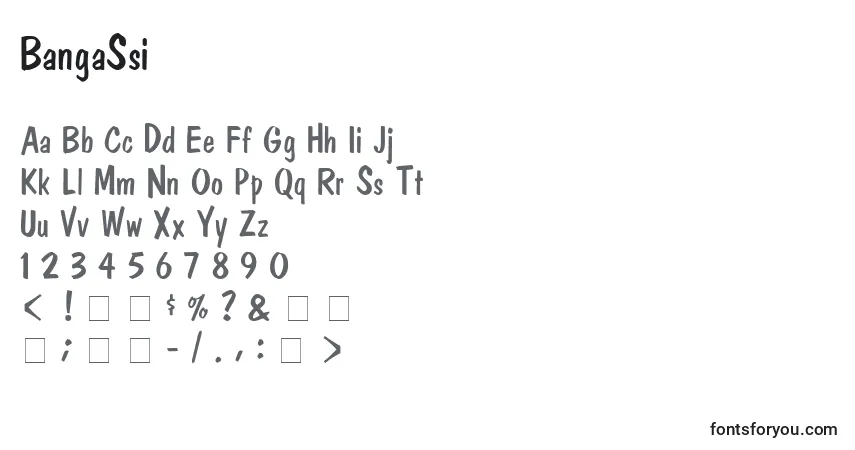 Schriftart BangaSsi – Alphabet, Zahlen, spezielle Symbole