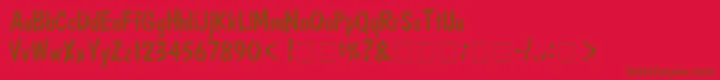 フォントBangaSsi – 赤い背景に茶色の文字