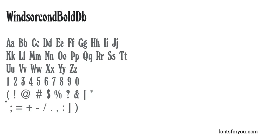 A fonte WindsorcondBoldDb – alfabeto, números, caracteres especiais