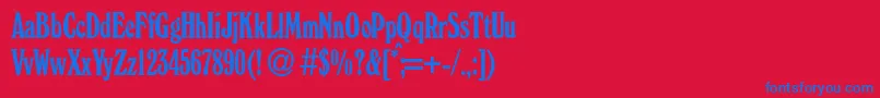 フォントWindsorcondBoldDb – 赤い背景に青い文字