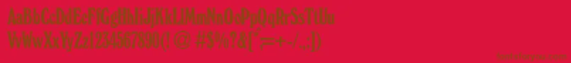 WindsorcondBoldDb-Schriftart – Braune Schriften auf rotem Hintergrund