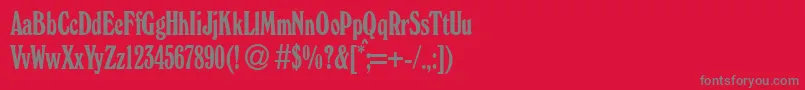 フォントWindsorcondBoldDb – 赤い背景に灰色の文字