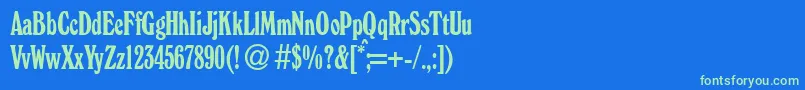 Fonte WindsorcondBoldDb – fontes verdes em um fundo azul