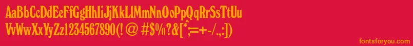 WindsorcondBoldDb-Schriftart – Orangefarbene Schriften auf rotem Hintergrund