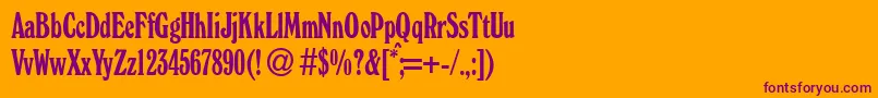 フォントWindsorcondBoldDb – オレンジの背景に紫のフォント