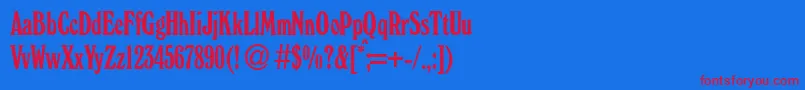 Шрифт WindsorcondBoldDb – красные шрифты на синем фоне