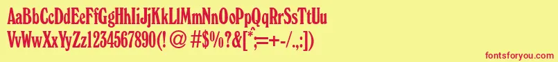 WindsorcondBoldDb Font – Red Fonts on Yellow Background