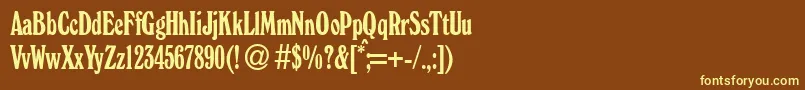 WindsorcondBoldDb-fontti – keltaiset fontit ruskealla taustalla