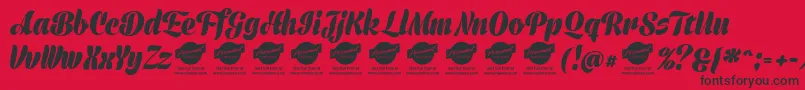 PrimescriptPersonalUse Font – Black Fonts on Red Background