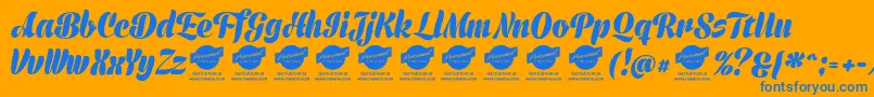 PrimescriptPersonalUse Font – Blue Fonts on Orange Background