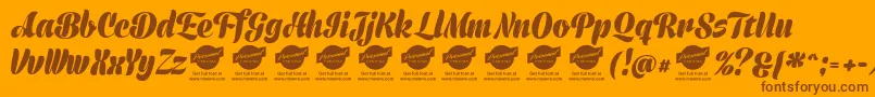 PrimescriptPersonalUse Font – Brown Fonts on Orange Background