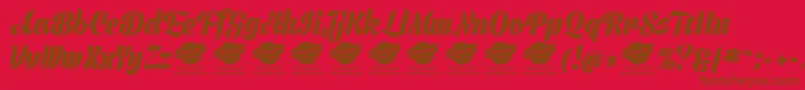 PrimescriptPersonalUse Font – Brown Fonts on Red Background