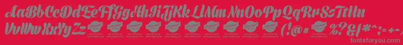 PrimescriptPersonalUse Font – Gray Fonts on Red Background