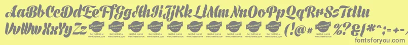 PrimescriptPersonalUse Font – Gray Fonts on Yellow Background