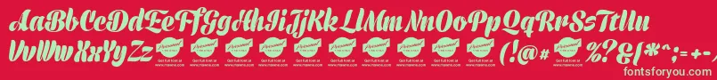 PrimescriptPersonalUse Font – Green Fonts on Red Background