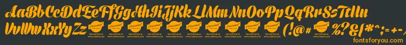 PrimescriptPersonalUse Font – Orange Fonts on Black Background