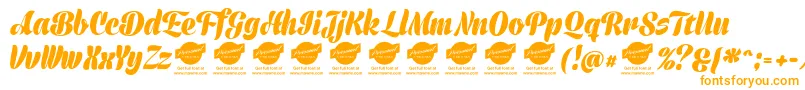 PrimescriptPersonalUse Font – Orange Fonts on White Background