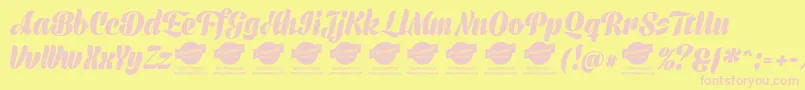 fuente PrimescriptPersonalUse – Fuentes Rosadas Sobre Fondo Amarillo